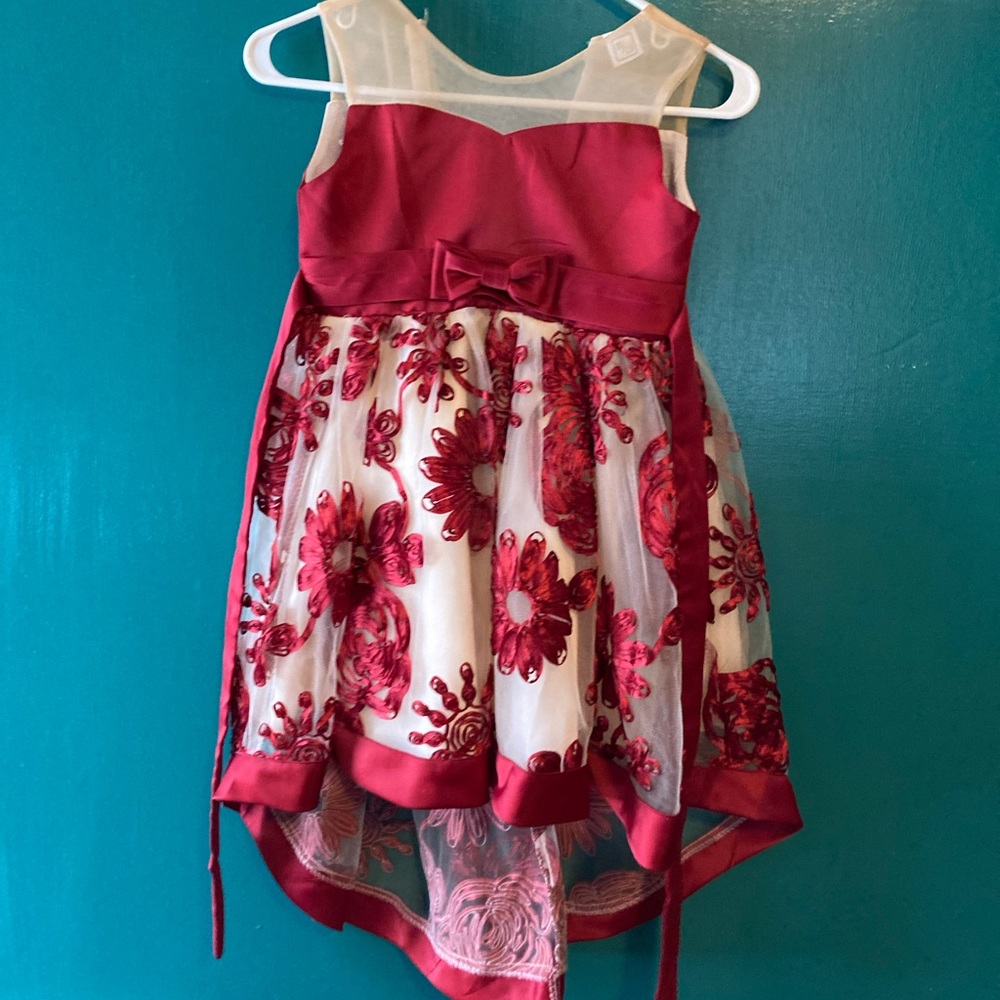 High low burgundy dress